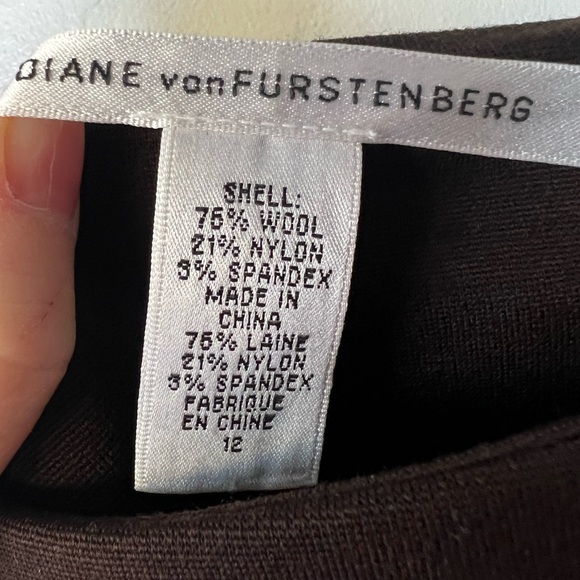 Diane Von Furstenberg Brown Wool A-line Skirt, 12 - Picture 2 of 6